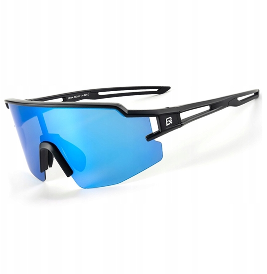 Picture of Okulary rowerowe Rockbros polaryzacyjne z ochron UV i wkadk korekcyjn niebieskie szka - czarne
