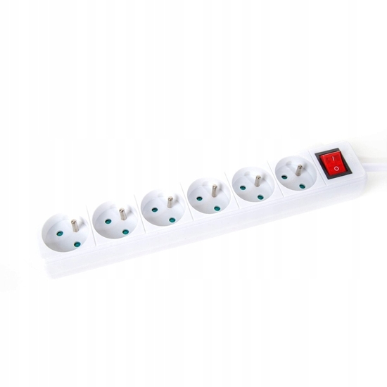 Picture of OMEGA EXTENSION CORD LISTWA ZASILAJCA 1,5M 16A 6 SOCKET TYPE E FRENCH WHITE [46083]