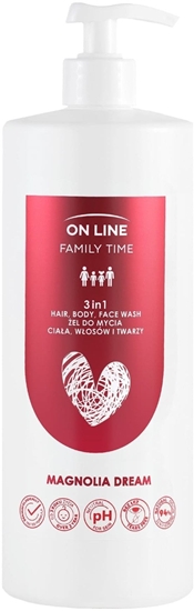 Изображение ON LINE Family Time el do mycia ciaa ,wosów i twarzy 3w1 - Magnolia Dream  850 ml