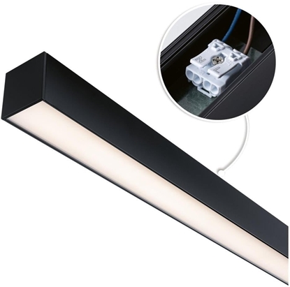 Attēls no Oprawa liniowa systemu LINION Power Channel LED 17W 1m 3000K IP20 100VA 230V/24V czarny RAL 9004 / aluminium