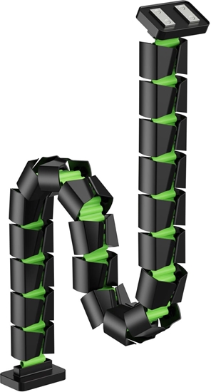 Изображение Organizer kabli, G�sia szyja z magnetycznym mocowaniem, czarno-zielony, 1285mm, do sto��w z regulacj� wysoko�ci, Powerton