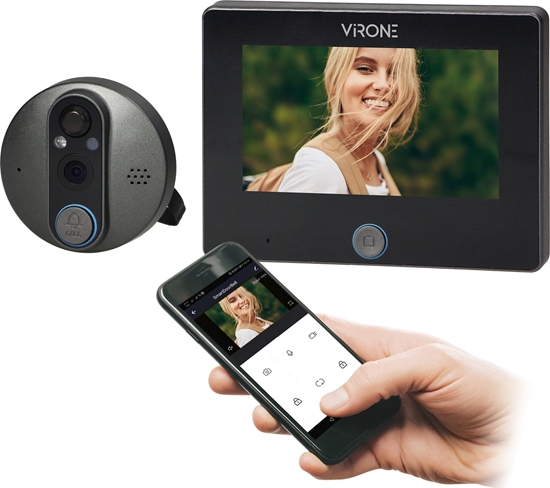 Picture of Orno Cyfrowy wizjer do drzwi z kamer, czujnikiem ruchu, funkcj SMART i dowietleniem nocnym