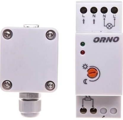 Picture of Orno Czujnik zmierzchowy na szyn DIN z zewntrzn sond w puszce 3000W 2-100lx IP65/IP20 (OR-CR-231)