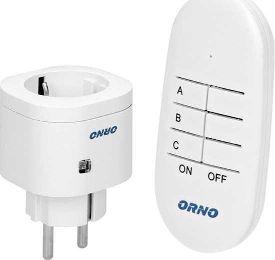 Picture of Orno Gniazdo bezprzewodowe mini sterowane pilotem 1+1, Schuko
