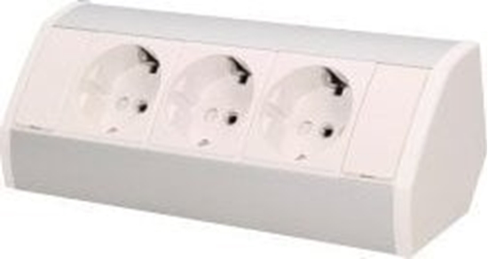 Picture of Orno Gniazdo meblowe 3x2P+Z, schuko, biao-srebrne