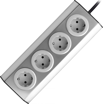 Picture of Orno Gniazdo meblowe, kuchenne montowane na rzepy 4x2P+Z schuko, INOX z przewodem 1,5m.
