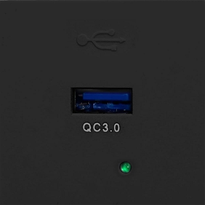 Picture of Orno NOEN USBQ, port moduowy 45x45mm z adowark USB quick charge 3A/5V; 2A/9V; 1,5A/12V, czarny