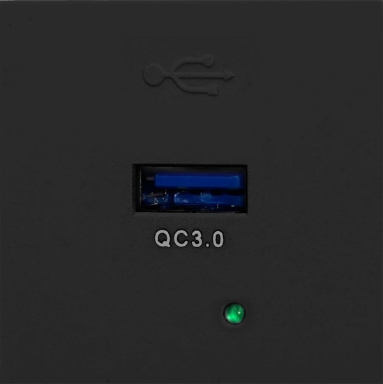 Picture of Orno NOEN USBQ, port moduowy 45x45mm z adowark USB quick charge 3A/5V; 2A/9V; 1,5A/12V, czarny