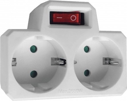 Attēls no Orno Rozganik 2x2P+Z (Schuko) z wcznikiem biay