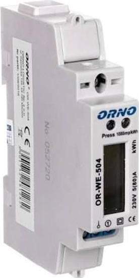 Изображение Orno Wskanik zuycia energii elektrycznej 1-fazowy 80A 230V port RS-485 z wywietlaczem LCD (OR-WE-504)