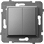 Attēls no Ospel ARIA Przycisk podwójny szary mat P-17U/m/70
