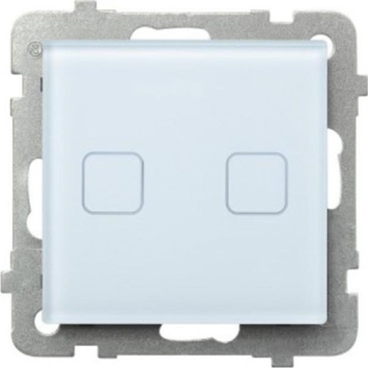 Изображение Ospel cznik dotykowy wiecznikowy Ospel Sonata Touch PD-2RS/M/31 podtynkowy podwójny z podwietleniem 10AX 230V biae szko