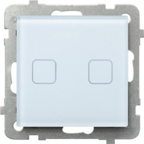 Изображение Ospel cznik dotykowy wiecznikowy Ospel Sonata Touch PD-2RS/M/31 podtynkowy podwójny z podwietleniem 10AX 230V biae szko