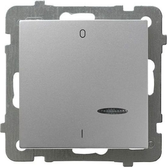 Изображение Ospel cznik dwubiegunowy z podwietleniem pomaraczowym / Srebrny AS OSPEL