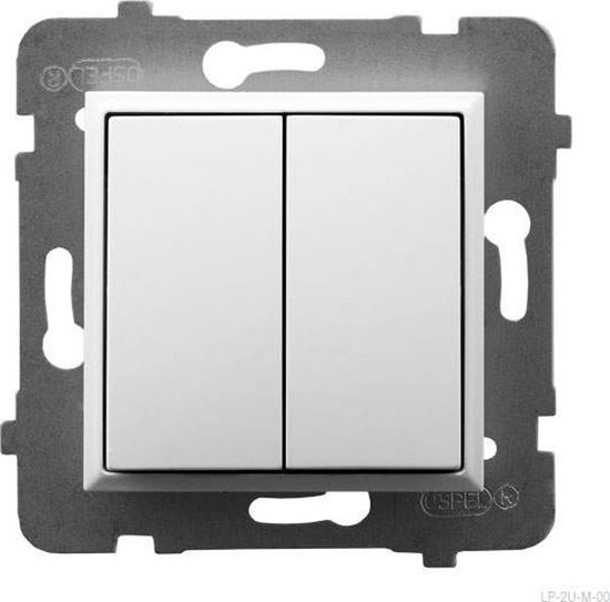 Изображение Ospel cznik dwugrupowy wiecznikowy biay (P-2U/m/00)