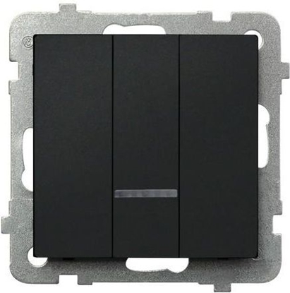 Изображение Ospel cznik potrójny Sonata 10AX IP20 czarny metalik (P-13RS/m/33)