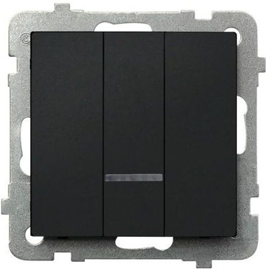 Изображение Ospel cznik potrójny Sonata 10AX IP20 czarny metalik (P-13RS/m/33)