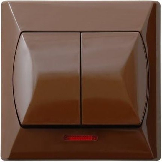 Изображение Ospel cznik wiecznikowy Akcent podwójny z podwietleniem brzowy (P-2AS/24)