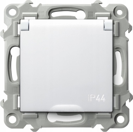 Picture of Ospel Gniazdo bryzgoszczelne Ospel Szafir GPH-1ZZ/m/00/w z uziemieniem IP44 wieczko w kolorze wyrobu biae