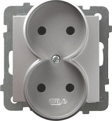 Attēls no Ospel Gniazdo Podwójne Moduowe Srebrne AS OSPEL