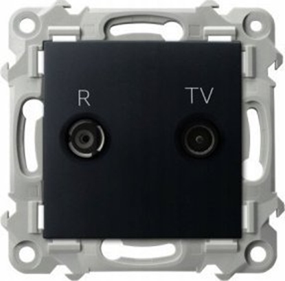 Picture of Ospel Gniazdo RTV Ospel Szafir GPA-10ZPZ/m/33 zakoczeniowe 10dB czarny metalik