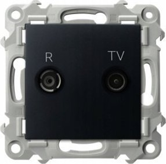 Picture of Ospel Gniazdo RTV Ospel Szafir GPA-10ZPZ/m/33 zakoczeniowe 10dB czarny metalik