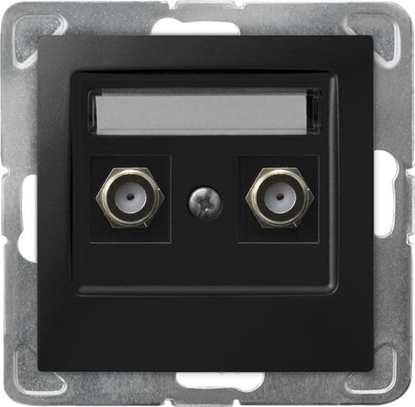 Picture of Ospel IMPRESJA Gniazdo antenowe typu F podwójne czarny metalik GPA-2YF/m/33