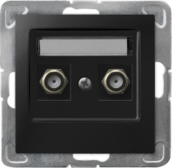 Picture of Ospel IMPRESJA Gniazdo antenowe typu F podwójne czarny metalik GPA-2YF/m/33