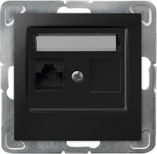 Picture of Ospel IMPRESJA Gniazdo komputerowe pojedyncze, kat. 5e MMC czarny metalik GPK-1Y/K/m/33