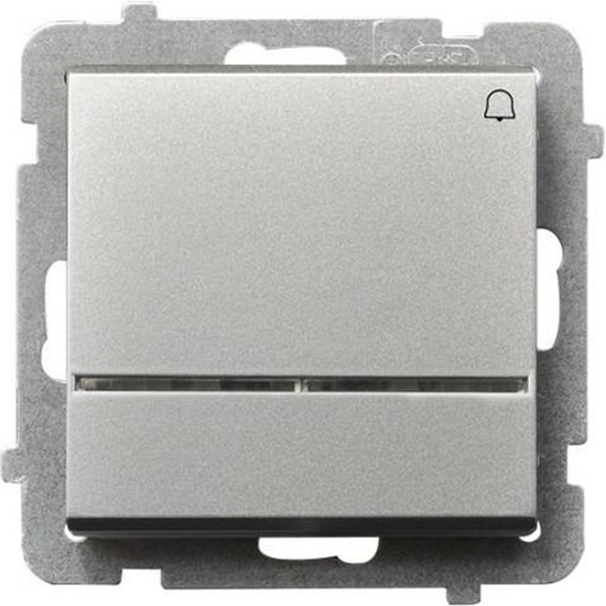 Picture of Ospel Przycisk dzwonek Sonata 10AX IP20 srebro mat (P-6R/m/38)