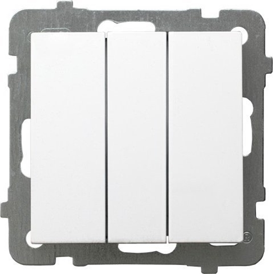 Picture of Ospel Przycisk Ospel As P-24G/m/00 podtynkowy zwierny potrójny 10AX 250V IP20 biay