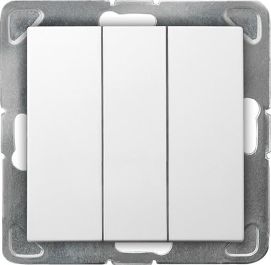 Picture of Ospel Przycisk Ospel Impresja P-24Y/m/00 podtynkowy zwierny potrójny 10AX 250V IP20 biay