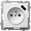 Attēls no Ospel SONATA Gniazdo pojedyncze z/u z przesonami, z adowark USB biae GP-1RZPUSB/m/00