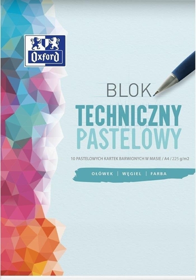 Picture of Oxford Blok techniczny A4/10K 225G pastelowy (20szt)