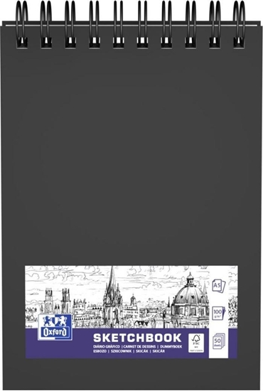 Изображение Oxford Szkicownik SKETCHBOOK podwójna spirala po krótszym boku A5 40k 225g czarny 400152645 OXFORD