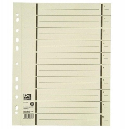 Изображение Oxford Trennblatt A4 mit Perforation aus Kraftkarton 100Stk