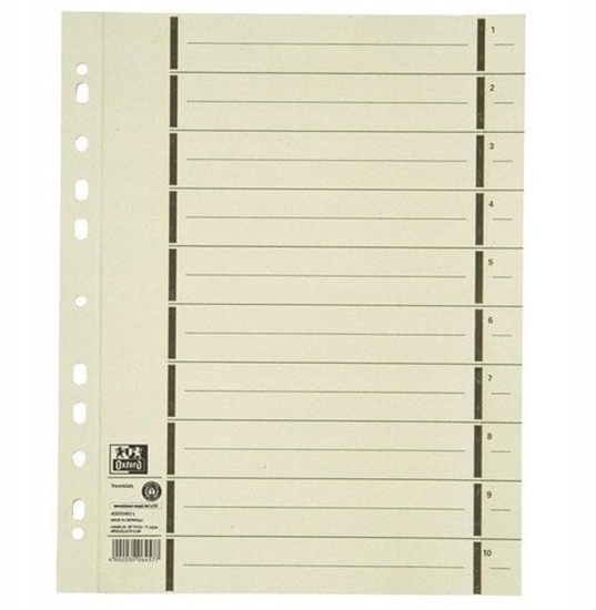 Изображение Oxford Trennblatt A4 mit Perforation aus Kraftkarton 100Stk