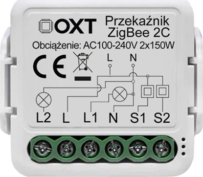 Attēls no OXT Modu OXT mini przekanik 2 obwody ZigBee TUYA