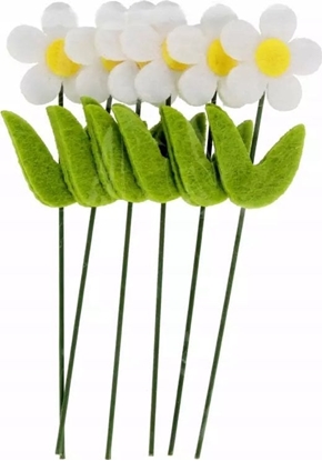 Attēls no OZDOBA DEK FILC KWIAT NA DRUC BIEL 6SZT CF12/144