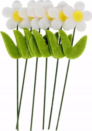 Picture of OZDOBA DEK FILC KWIAT NA DRUC BIEL 6SZT CF12/144