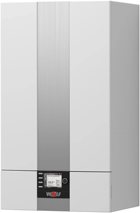 Attēls no Pakiet - kocio 1-fun.kondens CGB-2-20 + Regulator AM + BM-2 + Podstawa cienna pod BM-2 + Zasobnik CSW-120 + Zestaw przyczeniowy natynkowy + Zespó podczeniowy kocio CGB-2 (natynk.)