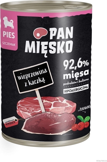 Picture of Pan Misko Karma mokra dla psa Wieprzowina z kaczk (szczeniak) 400g