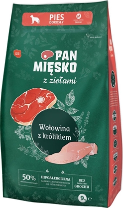 Picture of Pan Misko Karma sucha dla psa z zioami Woowina z królikiem (dorosy) chrupki M 9kg
