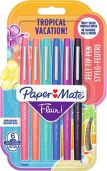 Picture of Paper Mate PAPER MATE Faserschreiber Flair M 0,7mm Tropical Vacat. 6er Blister