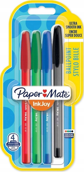 Изображение Paper Mate PAPER MATE Kugelschreiber InkJoy 100 Kappe 4er M 1.0mm Blister