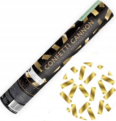 Picture of Party Deco Tuba z prostok±tami zota 28cm