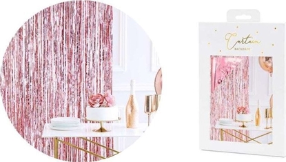 Attēls no PartyDeco Kurtyna Party Zasona róowe zoto cianka 90x250