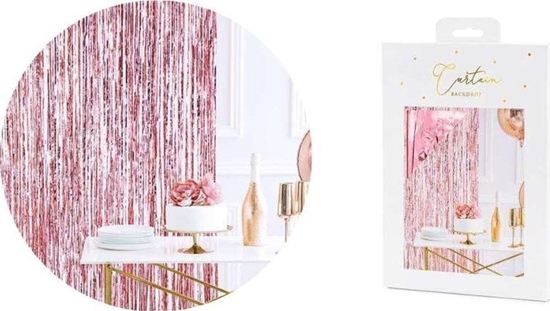 Picture of PartyDeco Kurtyna Party Zasona róowe zoto cianka 90x250