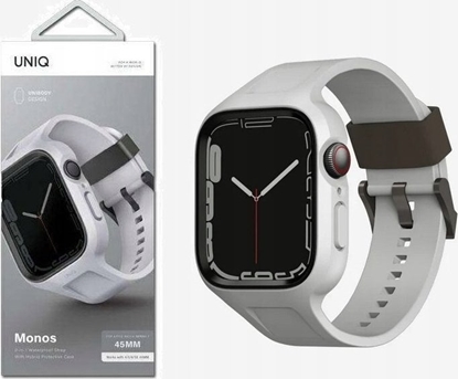 Изображение Pasek + etui UNIQ Monos 2in1 Apple Watch 4/5/6/7/8/9/SE 44/45mm szary/chalk grey