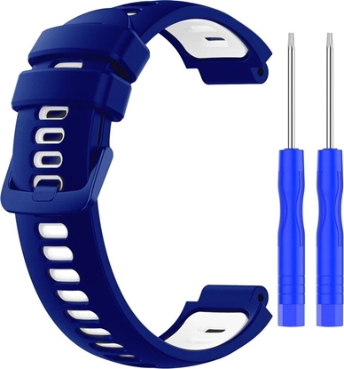 Изображение Pasek silikonowy do Garmin G02 - granatowo-biay